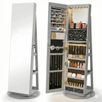 Espelho Porta Joias 360° com Organizador Interno