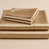 Jogo de Cama Casal Cetim Champagne - 3 Peças Luxo