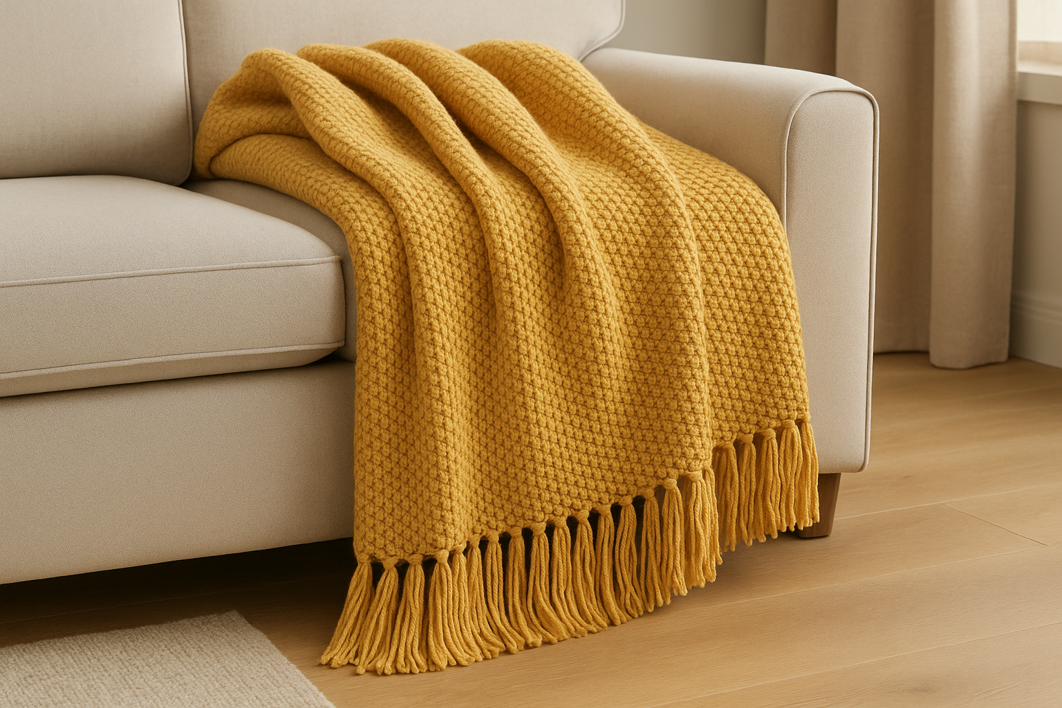 Manta Sofá Mostarda - Principal