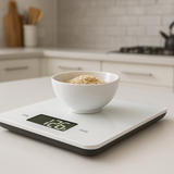 Balança Digital de Cozinha em Vidro Temperado Precisão 5kg LCD